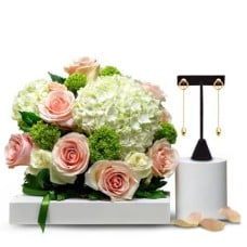 Blush Bloom and Gold Earrings Gift Set