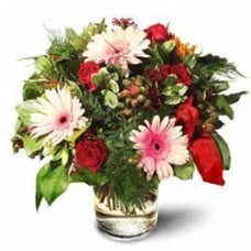 Roses With Gerbera Daisies (Medium)