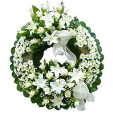 White Funeral Wreath