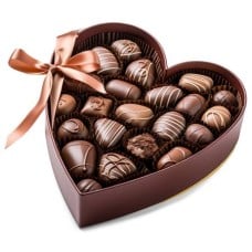 Chocolates in a heart box