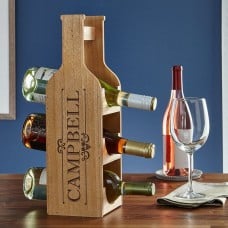 Decorative Wood Wine Bottle Display (Family Name)