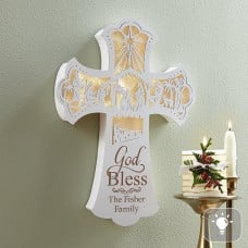 Illuminated Nativity Wall Cross