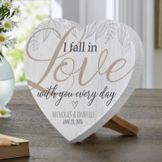Falling in Love Wood Heart