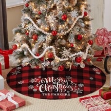 Cozy Christmas Quilted Tree Skirt