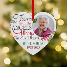 Forever with the Angels Photo Heart Ornament
