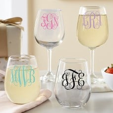 Colorful Monogram Wine Glasses