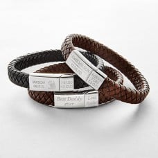 Mens Leather Laided Bracelet