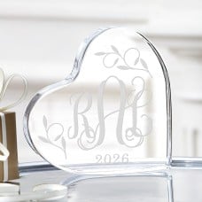 Elegant Monogram Acrylic Heart