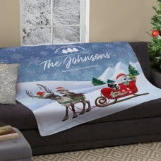 Animal Club International Christmas Delivery Plush Blanket
