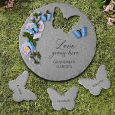 Love Grows Here Butterfly Garden Stone