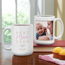 Simply The Best Mom Ever Floral Photo Mug