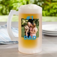 #1 DAD Photo Frosted Beer Mug