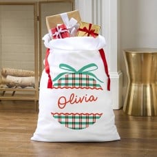 Festive Plaid Ornament Oversized Gift Bag