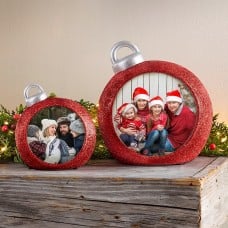 Glitter Light-Up Photo Table Top Ornament