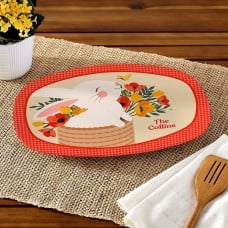 Bunny Floral Basket Platter