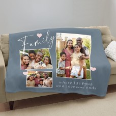 Family Love Multi-Photo Plush Blanket