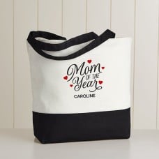 Mom of the Year Zippered Tote Bag