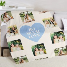 So Much Love Heart Photo Collage Plush Blanket