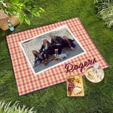 Gingham Pattern Photo Picnic Blanket