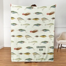 Angler's Lure Collection Plush Blanket