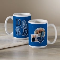 Blue Ribbon Dad Photo Mug