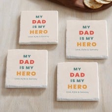 My Dad is My Hero Marble Coasters