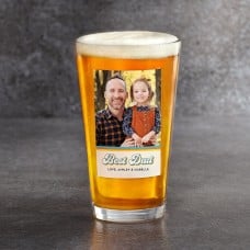 Vintage Colors Best Dad Photo Pint Glass