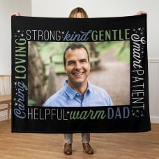 Virtues of Fatherhood Photo Plush Blanket