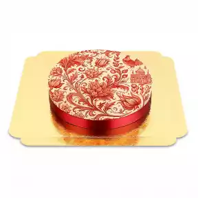 Red porcelain patterned cake (Small (18 cm (6 parts)))