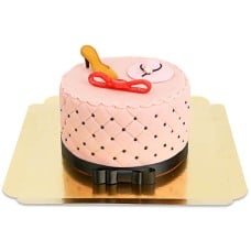 Mode cake and its colorful decorations and black ribbon (Small (18 cm (12 slices)))