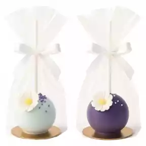 Cake pops “Magic of Flowers” white and purple (10 pieces)