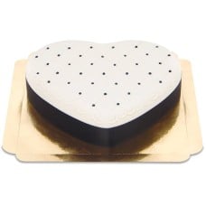 Deluxe Heart Valentine Cake - Black & White (Medium ((25×24 cm) 10 slices))