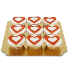 Heart-shaped cupcakes (9 pieces)