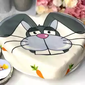 Heart-shaped bunny cake (Medium (25 cm X 24 cm (10 parts )))