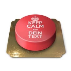 Red cake "Keep Calm and..." (Small (18 cm (6 parts)))