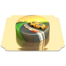 Lamborghini® miniature car on cake (Small (18 cm (6-8 parts)))