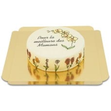 Flower cake "For the best of Moms" (Small (18 cm (6 parts)))
