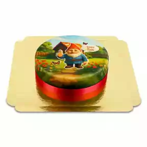 Garden gnome cake thumbs up (Small (20cm X 14cm (6 Parts)))