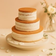 Naked Cake Vanilla/Raspberry - various sizes (Small (18 cm (12 parts)))