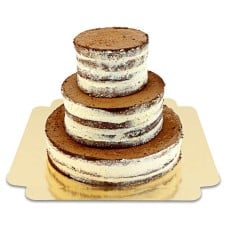 3-layer chocolate-vanilla naked cake