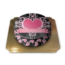 Pink heart cake (Small ((18 cm)6-8 slices))