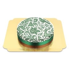 Dark green porcelain-patterned cake (Small (18 cm (6 parts)))