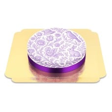 Lavender porcelain pattern cake (Small (18 cm (6 parts)))