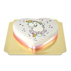 Heart Shaped Chubby Unicorn Cake Topper (Medium (10 Slices))