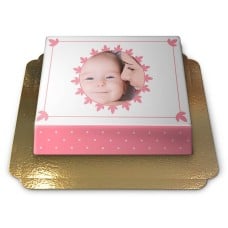 Pastel Pink Photo Cake (Medium (12 Shares))