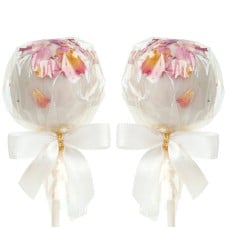 White round cake-pops with rose petals (12 pieces)