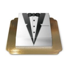 Rectangular Black and White Smoking Cake (Large(30 slices))