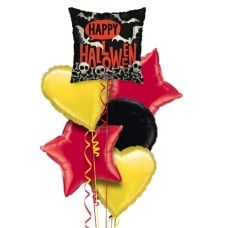 Happy Halloween Black and Red Balloon Bouquet