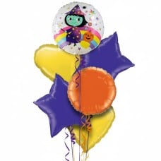 Cute Witch Halloween Foil Balloon Bunch
