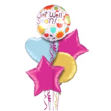 Get Well Soon Flower Themed Balloon Bouquet